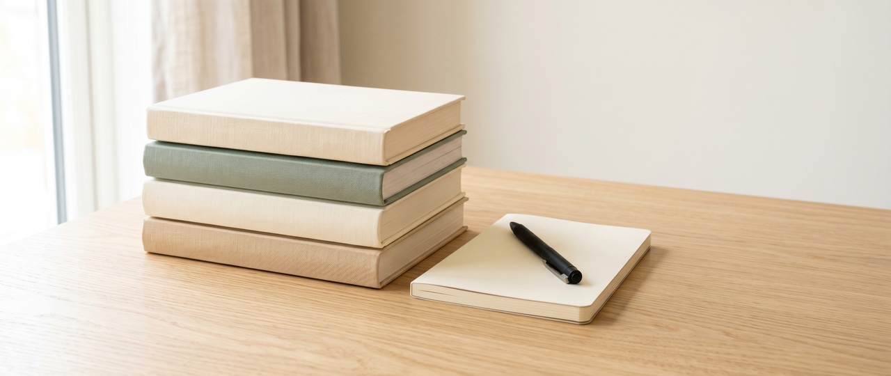 Stack of trading and finance books on a desk